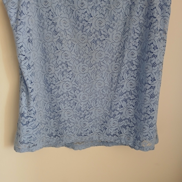 XL blue lace sleeveless tank by Company Ellen Tracy Blue lining - Picture 3 of 9